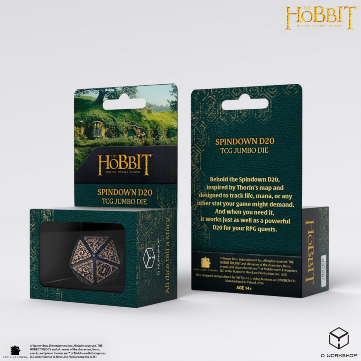 Q Workshop - The Hobbit Spindown D20 - Tideborn TCG Jumbo Die