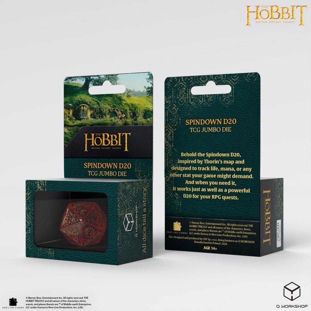 Q Workshop - The Hobbit Spindown D20 - Ember TCG Jumbo Die