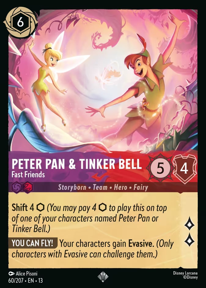 Attack of the Vine! - 60 - Peter Pan & Tinker Bell - Fast Friends - Super Rare - Foil
