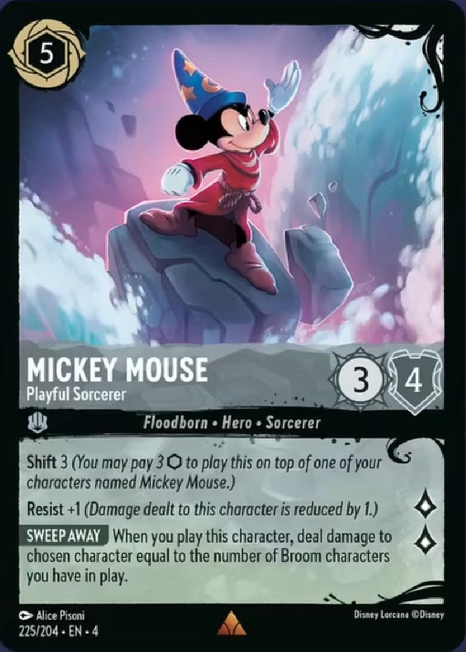 Ursula's Return - 225 - Mickey Mouse - Playful Sorcerer - Rare - Foil