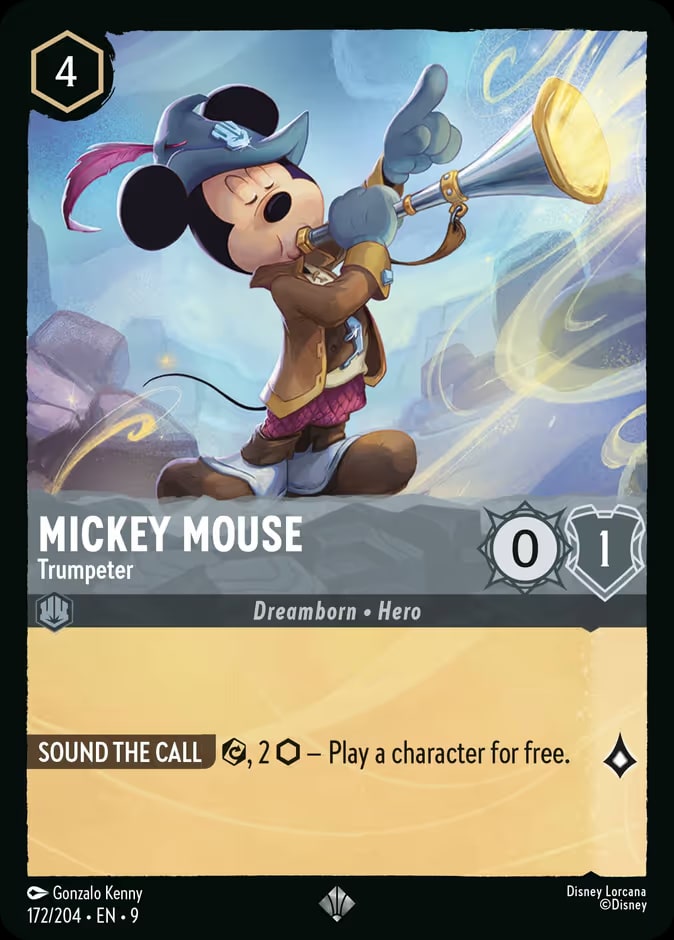 Fabled - 172 - Mickey Mouse - Trumpeter - Super Rare - Foil