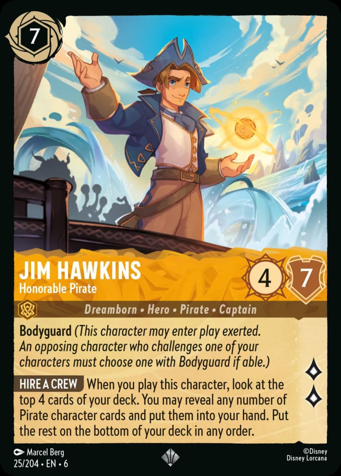 Azurite Sea - 25 - Jim Hawkins - Honorable Pirate - Super Rare - Foil