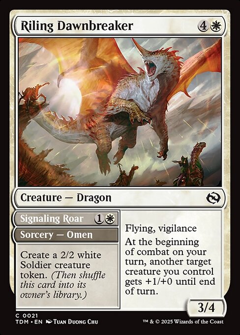 Tarkir: Dragonstorm - 21 - Riling Dawnbreaker // Signaling Roar - Common