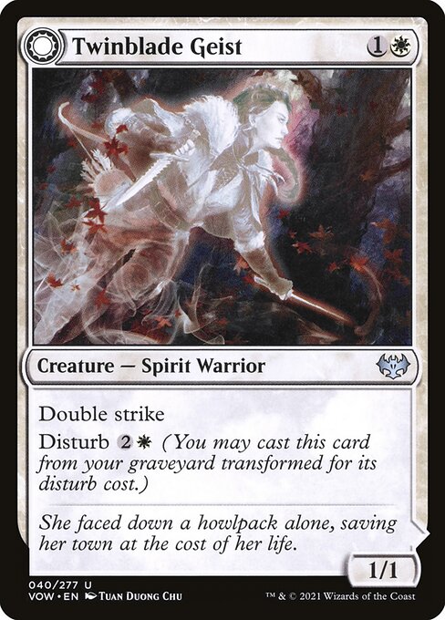 Innistrad: Crimson Vow - 40 - Twinblade Geist // Twinblade Invocation - Uncommon