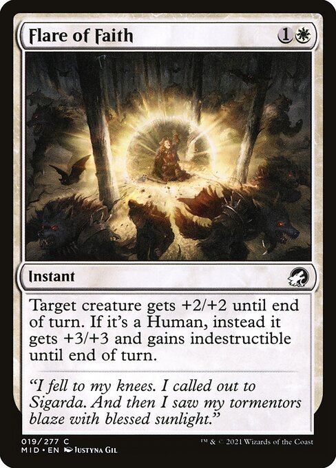 Innistrad: Midnight Hunt - 19 - Flare of Faith - Common