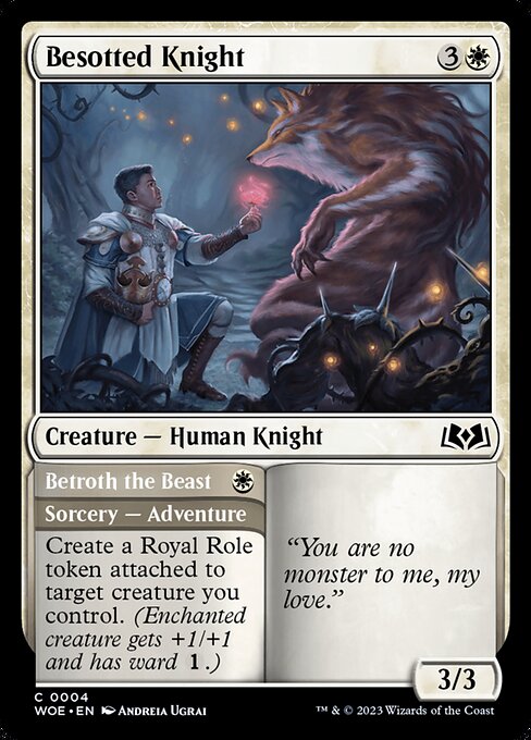 Wilds of Eldraine - 4 - Besotted Knight // Betroth the Beast - Common