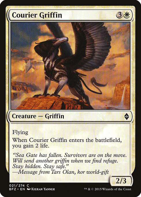 Battle for Zendikar - 21 - Courier Griffin - Common