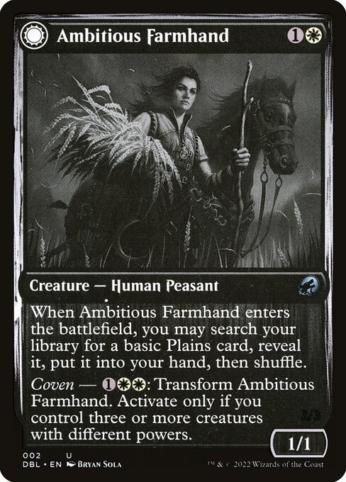 Innistrad: Double Feature - 2 - Ambitious Farmhand // Seasoned Cathar - Uncommon