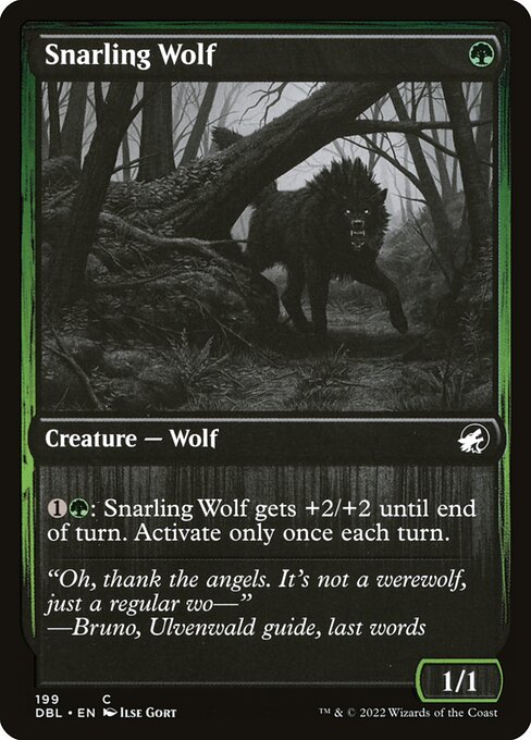 Innistrad: Double Feature - 199 - Snarling Wolf - Common
