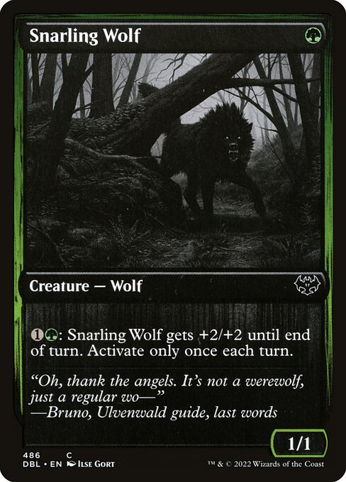 Innistrad: Double Feature - 486 - Snarling Wolf - Common