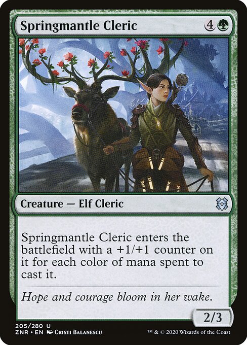 Zendikar Rising - 205 - Springmantle Cleric - Uncommon