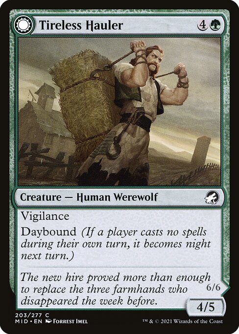 Innistrad: Midnight Hunt - 203 - Tireless Hauler // Dire-Strain Brawler - Common