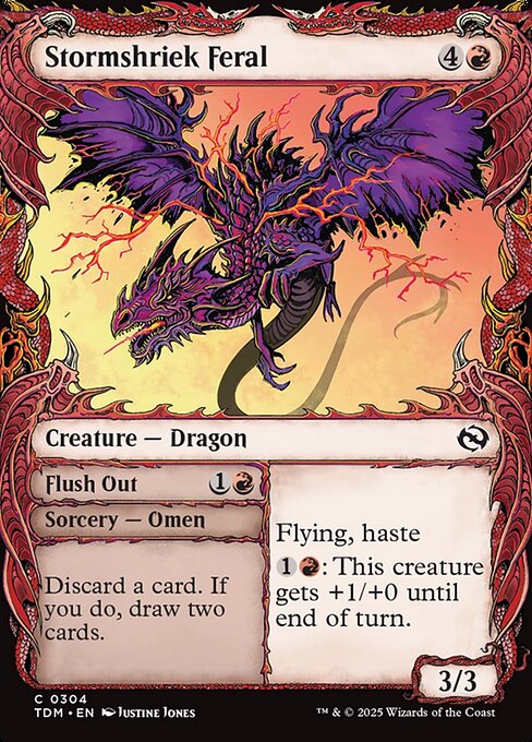 Tarkir: Dragonstorm - 304 - Stormshriek Feral // Flush Out - Common