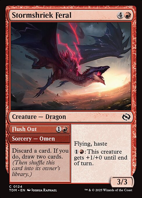 Tarkir: Dragonstorm - 124 - Stormshriek Feral // Flush Out - Common