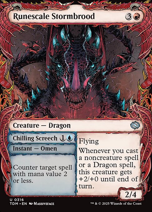 Tarkir: Dragonstorm - 316 - Runescale Stormbrood // Chilling Screech - Uncommon