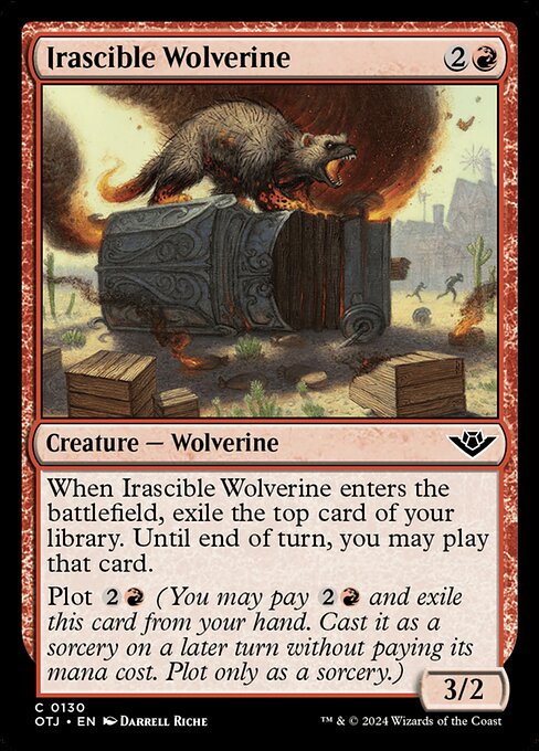 Outlaws of Thunder Junction - 130 - Irascible Wolverine - Common