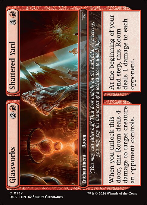 Duskmourn: House of Horror - 137 - Glassworks // Shattered Yard - Common