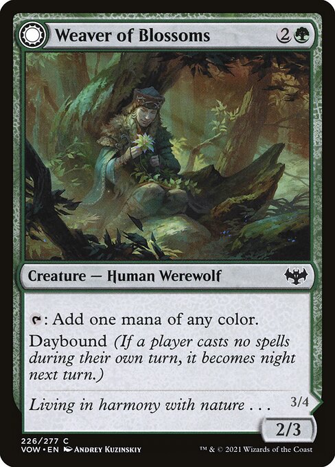 Innistrad: Crimson Vow - 226 - Weaver of Blossoms // Blossom-Clad Werewolf - Common