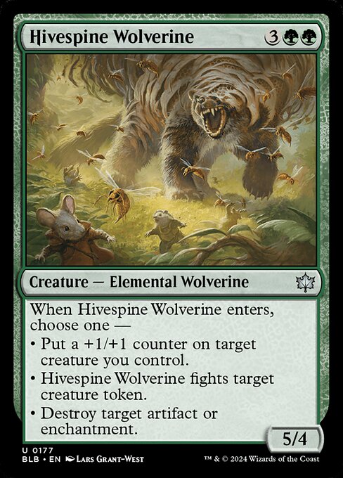 Bloomburrow - 177 - Hivespine Wolverine - Uncommon