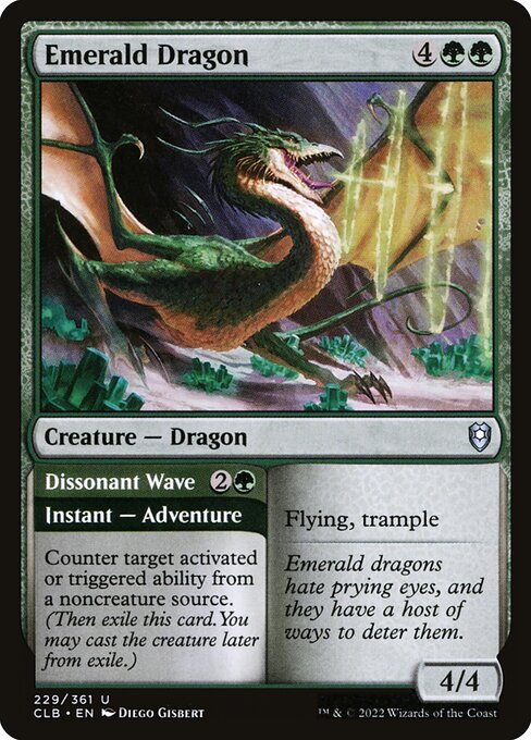 Commander Legends: Battle for Baldur's Gate - 229 - Emerald Dragon // Dissonant Wave - Uncommon
