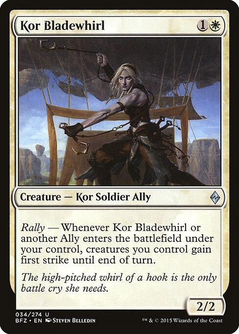 Battle for Zendikar - 34 - Kor Bladewhirl - Uncommon