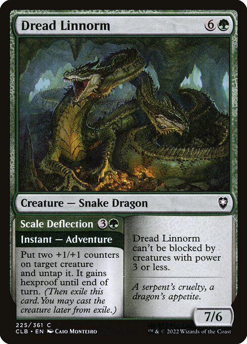 Commander Legends: Battle for Baldur's Gate - 225 - Dread Linnorm // Scale Deflection - Common
