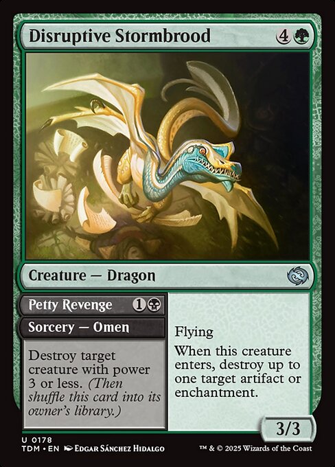 Tarkir: Dragonstorm - 178 - Disruptive Stormbrood // Petty Revenge - Uncommon