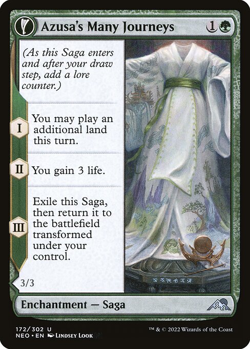Kamigawa: Neon Dynasty - 172 - Azusa's Many Journeys // Likeness of the Seeker - Uncommon
