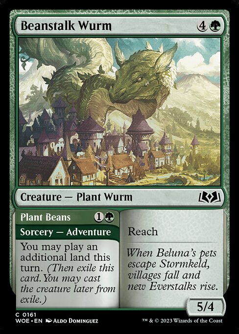 Wilds of Eldraine - 161 - Beanstalk Wurm // Plant Beans - Common