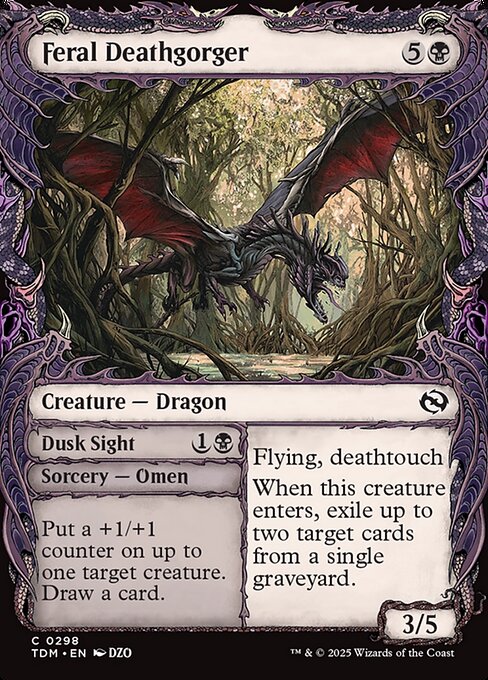 Tarkir: Dragonstorm - 298 - Feral Deathgorger // Dusk Sight - Common