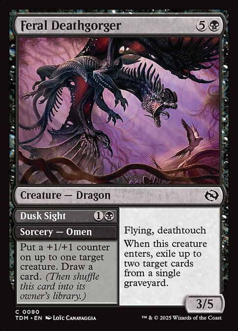 Tarkir: Dragonstorm - 80 - Feral Deathgorger // Dusk Sight - Common