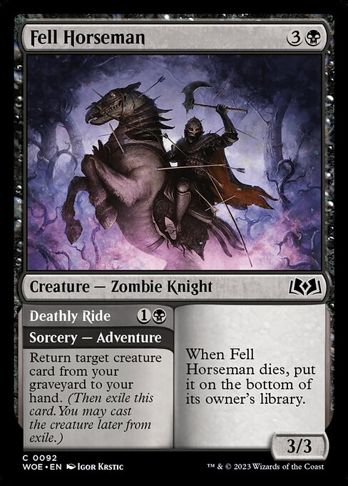 Wilds of Eldraine - 92 - Fell Horseman // Deathly Ride - Common