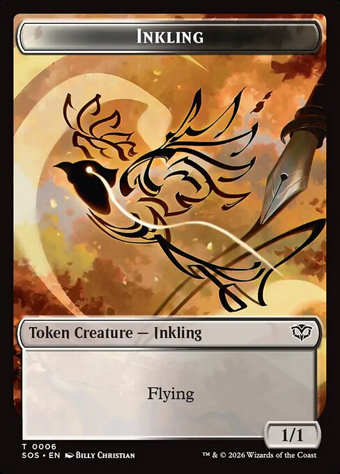 Secrets of Strixhaven Tokens - 6 - Inkling - Common