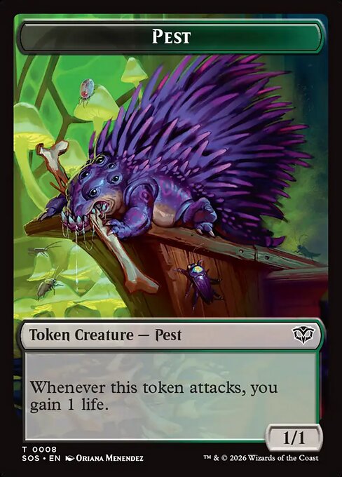 Secrets of Strixhaven Tokens - 8 - Pest - Common