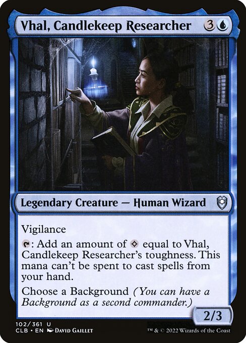 Commander Legends: Battle for Baldur's Gate - 102 - Vhal, Candlekeep Researcher - Uncommon