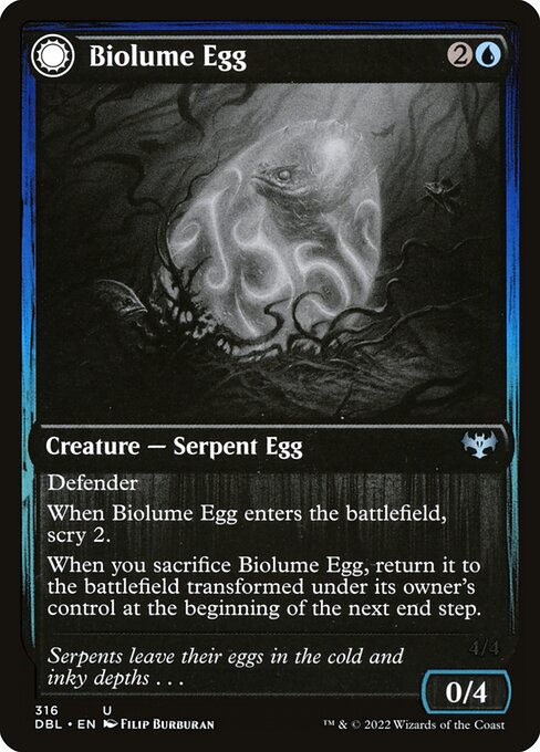 Innistrad: Double Feature - 316 - Biolume Egg // Biolume Serpent - Uncommon