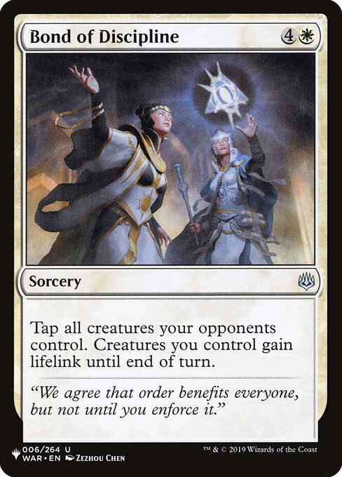 The List - WAR-6 - Bond of Discipline - Uncommon