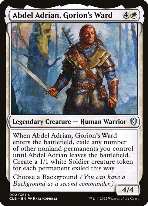 Commander Legends: Battle for Baldur's Gate - 2 - Abdel Adrian, Gorion's Ward - Uncommon