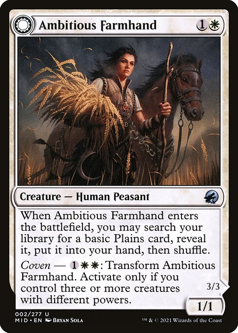 Innistrad: Midnight Hunt - 2 - Ambitious Farmhand // Seasoned Cathar - Uncommon