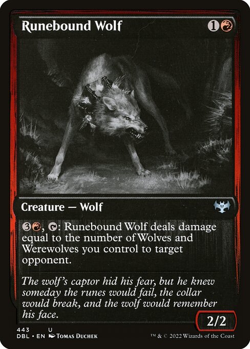 Innistrad: Double Feature - 443 - Runebound Wolf - Uncommon