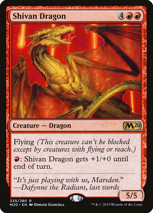 Core Set 2020 - 335 - Shivan Dragon - Rare