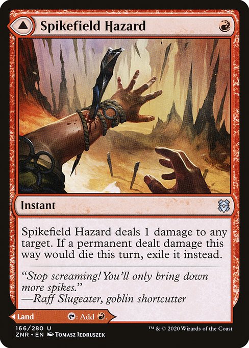 Zendikar Rising - 166 - Spikefield Hazard // Spikefield Cave - Uncommon