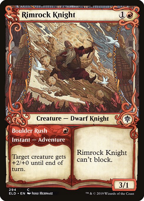 Throne of Eldraine - 294 - Rimrock Knight // Boulder Rush - Common
