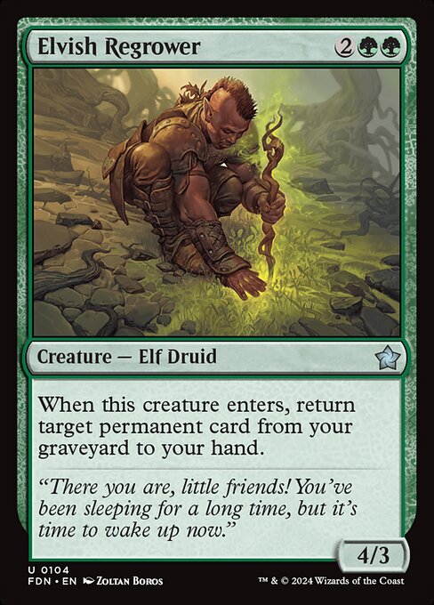 Foundations - 104 - Elvish Regrower - Uncommon - Foil