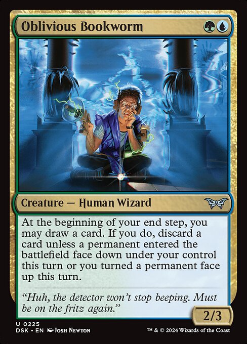 Duskmourn: House of Horror - 225 - Oblivious Bookworm - Uncommon - Foil