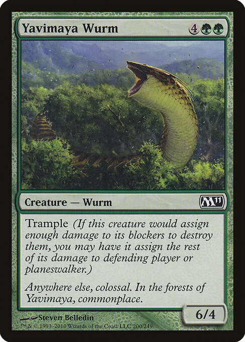 Magic 2011 - 200 - Yavimaya Wurm - Common