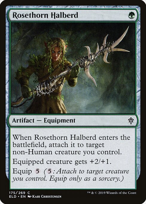 Throne of Eldraine - 175 - Rosethorn Halberd - Common