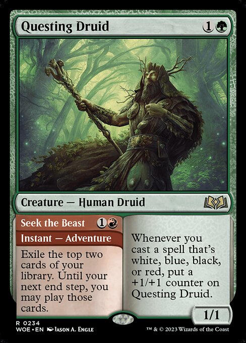 Wilds of Eldraine - 234 - Questing Druid // Seek the Beast - Rare