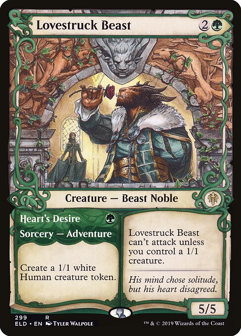 Throne of Eldraine - 299 - Lovestruck Beast // Heart's Desire - Rare