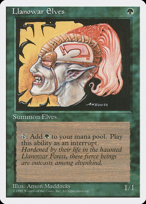 Fourth Edition - 261 - Llanowar Elves - Common